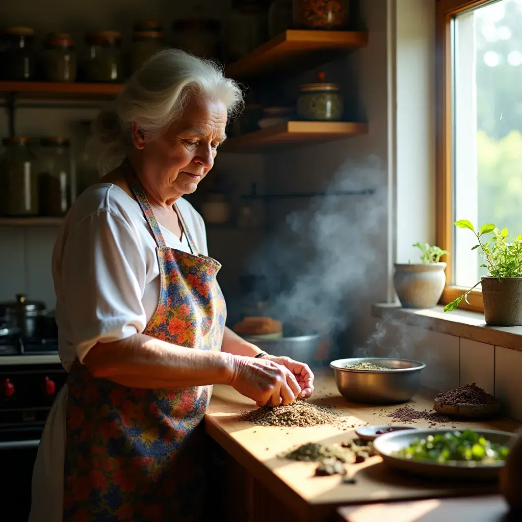 Kertben szedett gyógynövények, mint például a citromfű és a hársfa, a tea alapanyagai.